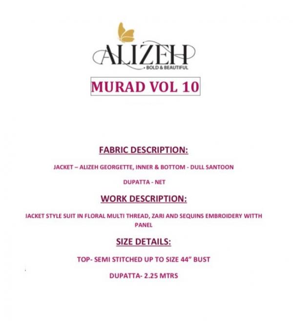 Alizeh Murad Vol 10 Exclusive New Designer Salwar Suit Collection